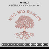 Mistext 001 Embroidery File 6 sizes