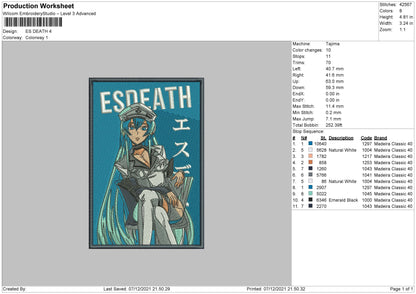 Es Death Embroidery File 4 size