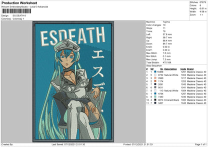 Es Death Embroidery File 4 size