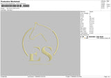 Es Horse Logo Embroidery File 4 size