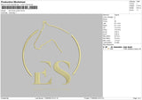 Es Horse Logo Embroidery File 4 size