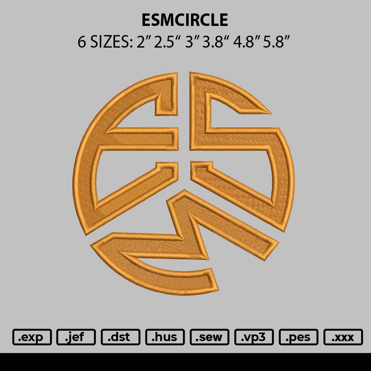 Emscircle Embroidery File 6 sizes