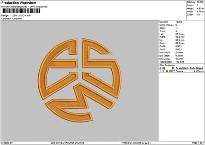 Emscircle Embroidery File 6 sizes