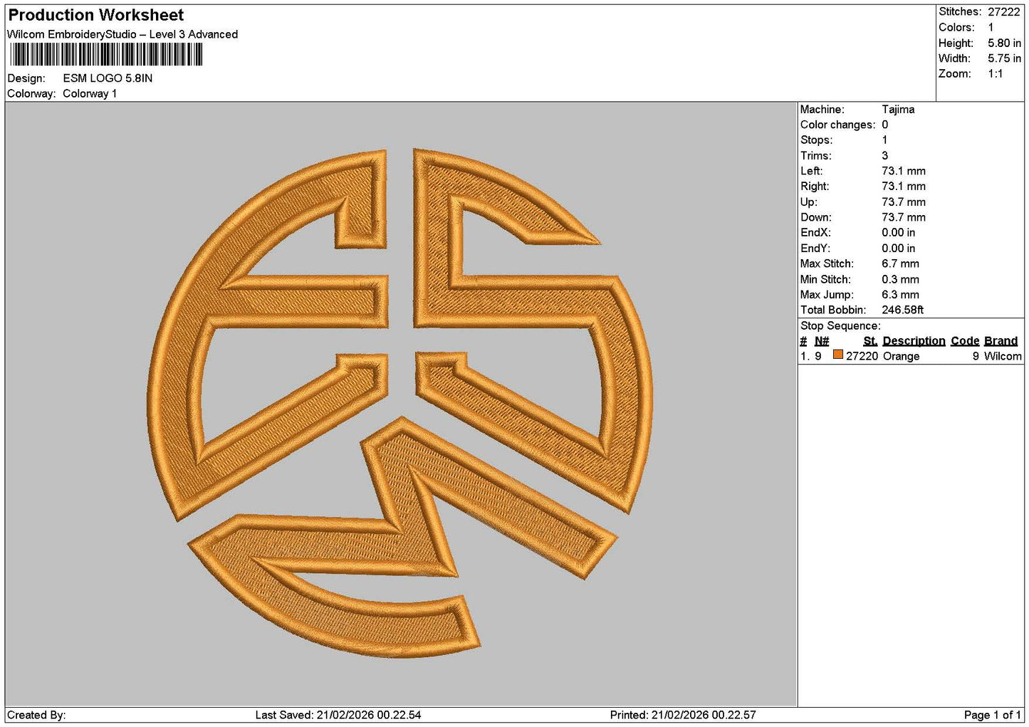 Emscircle Embroidery File 6 sizes