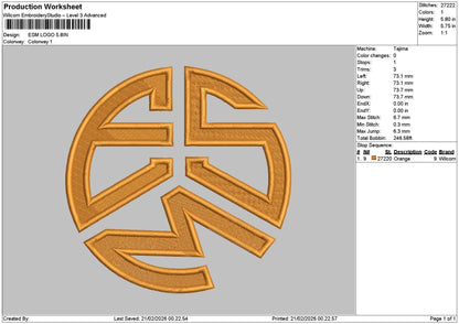 Emscircle Embroidery File 6 sizes