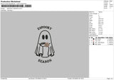 Spooky Outline Embroidery File 6 sizes