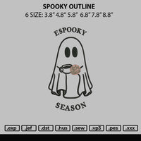 Spooky Outline Embroidery File 6 sizes