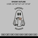 Spooky Outline Embroidery File 6 sizes