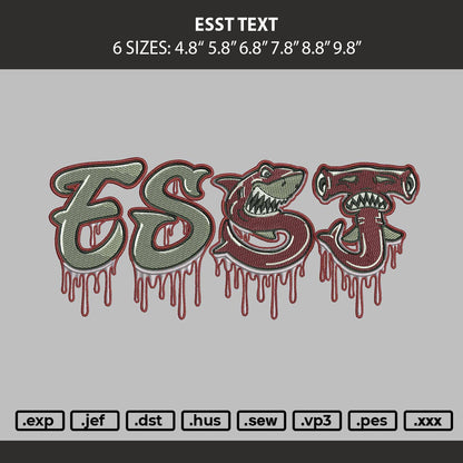 Esst Text Embroidery Machine Design File 6 sizes