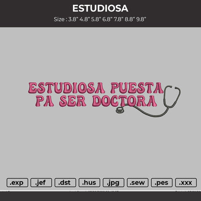 ESTUDIOSA Embroidery File 6 sizes