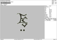 Es Logo 01 Embroidery File 6 sizes