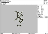Es Logo 01 Embroidery File 6 sizes