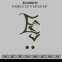 Es Logo 01 Embroidery File 6 sizes
