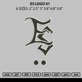 Es Logo 01 Embroidery File 6 sizes