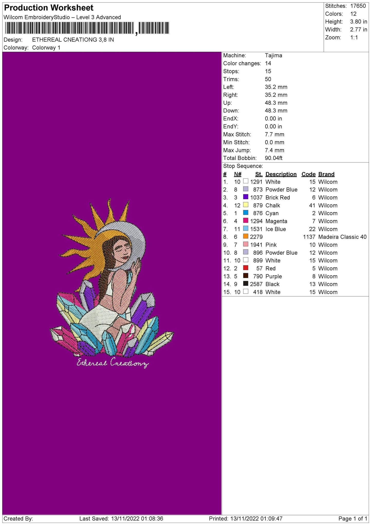 Ethereal Creations Embroidery File 6 sizes
