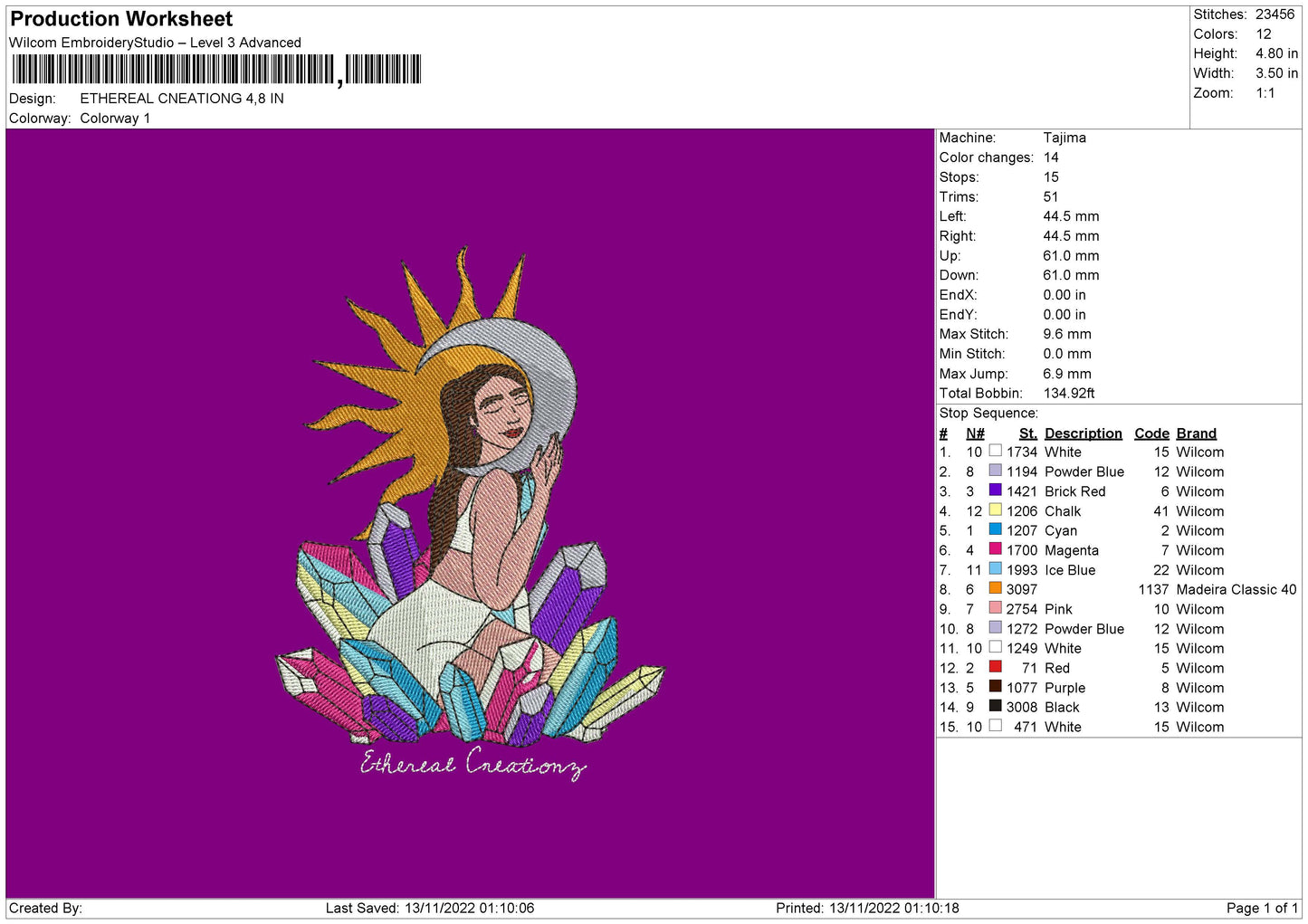 Ethereal Creations Embroidery File 6 sizes