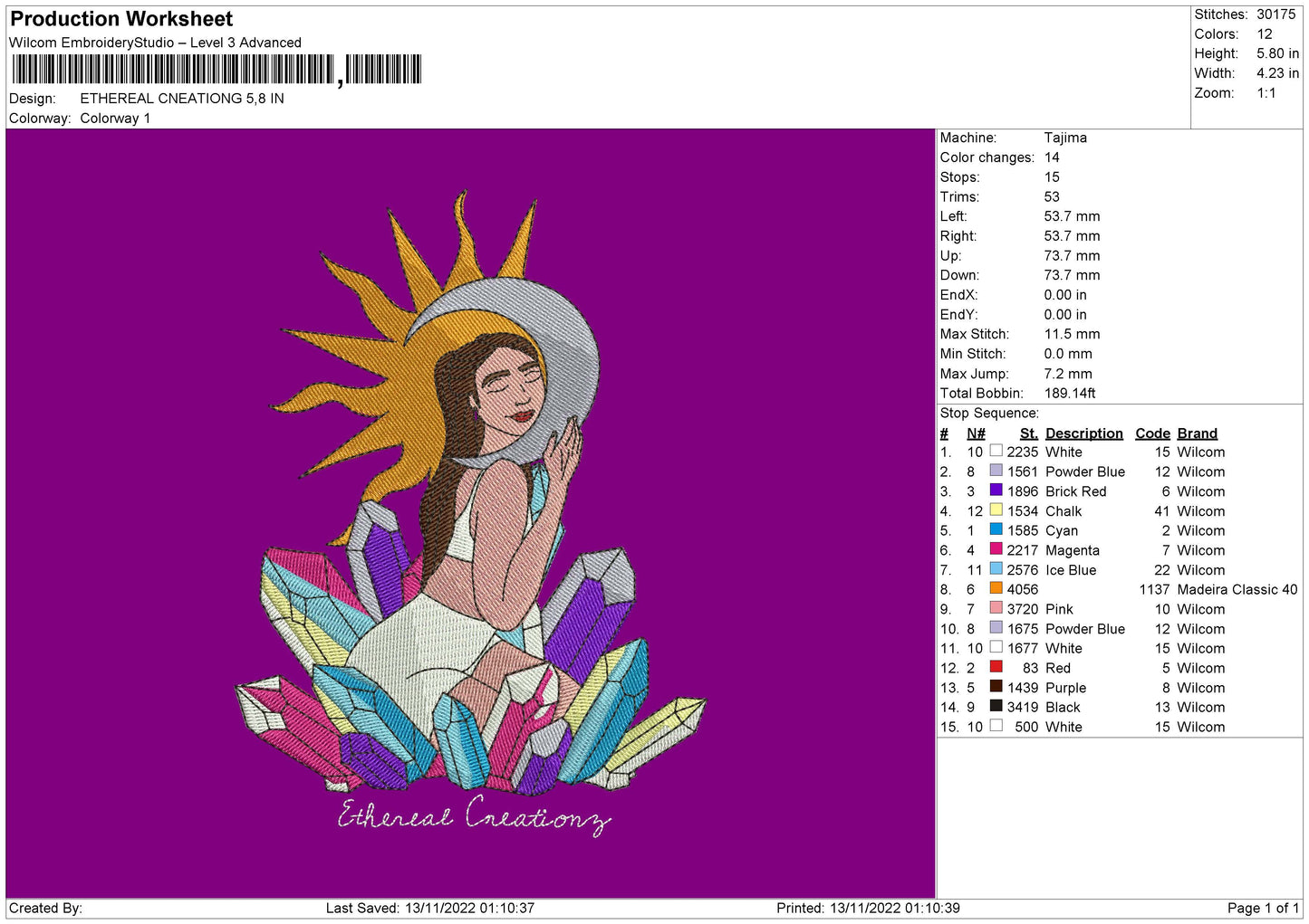 Ethereal Creations Embroidery File 6 sizes