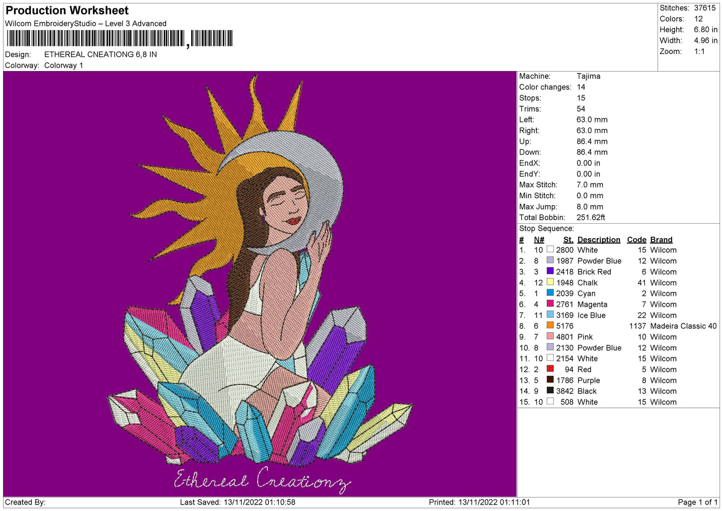 Ethereal Creations Embroidery File 6 sizes