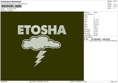 Etosha Embroidery File 6 sizes