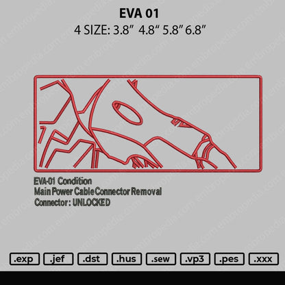 Eva 01 Embroidery File 4 size