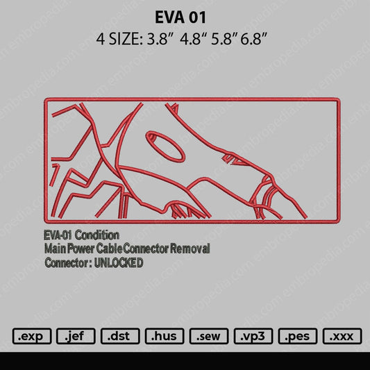 Eva 01 Embroidery File 4 size