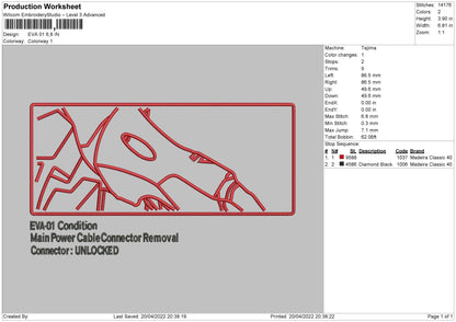 Eva 01 Embroidery File 4 size