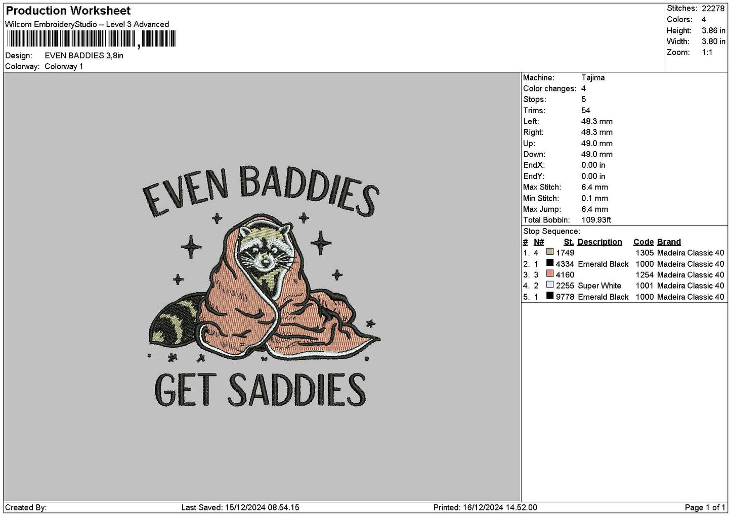 Baddiestext03 Embroidery File 6 sizes