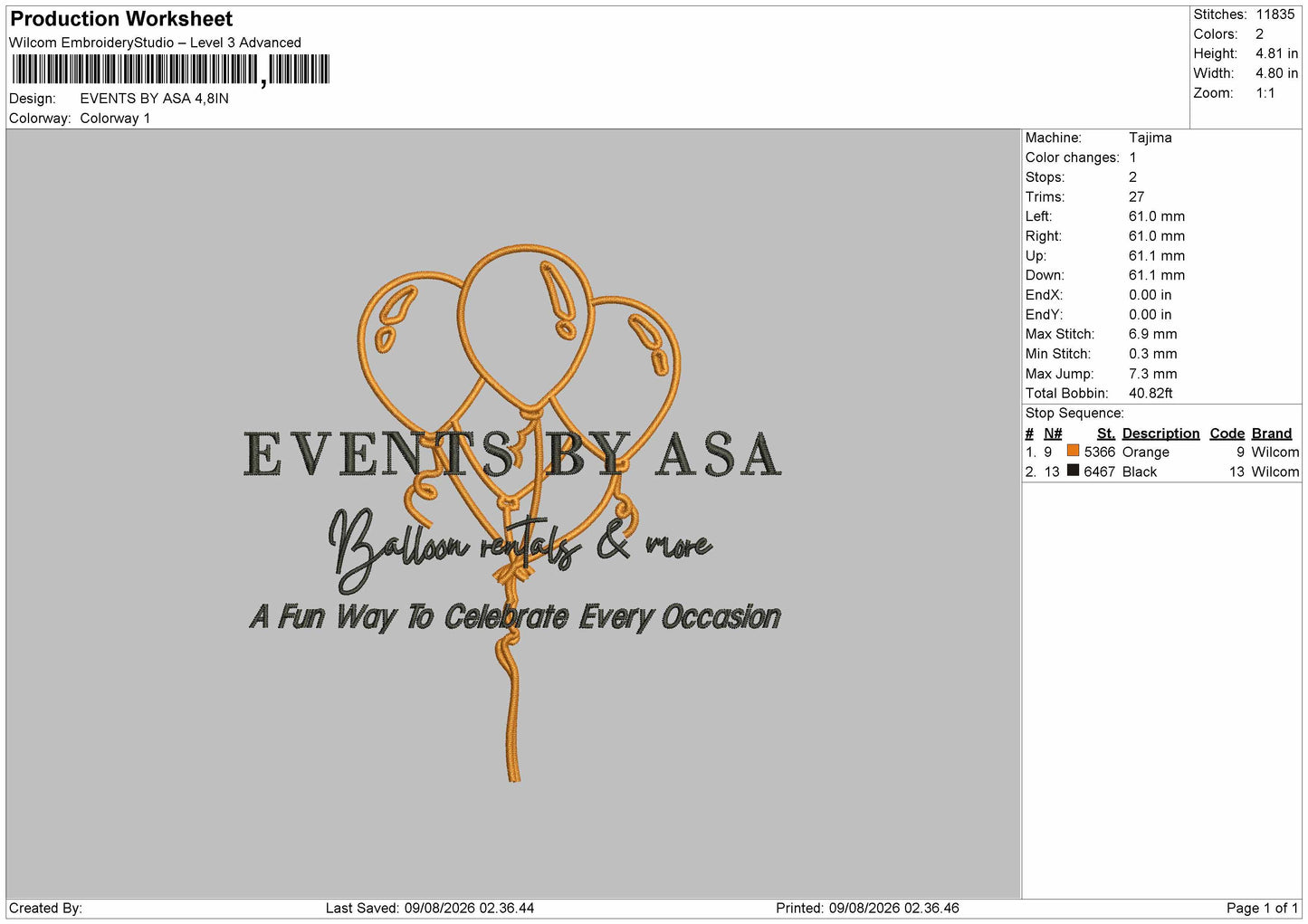 Events Text Embroidery Machine Design File 6 sizes