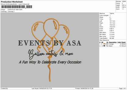 Events Text Embroidery Machine Design File 6 sizes