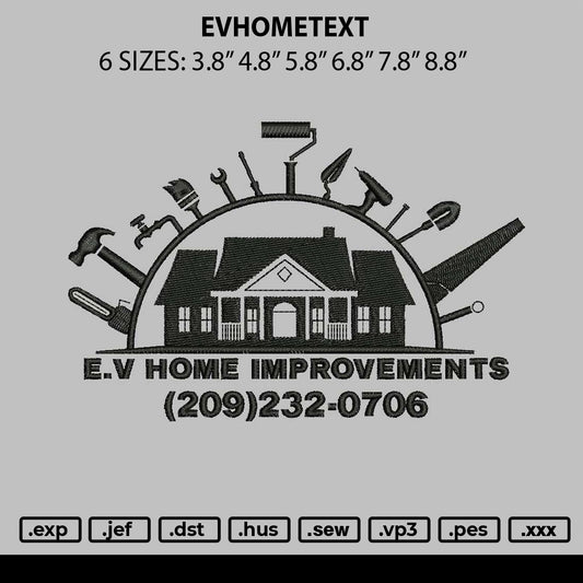 Evhometext Embroidery File 6 sizes
