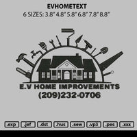 Evhometext Embroidery File 6 sizes