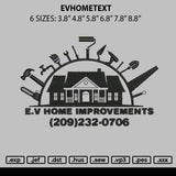 Evhometext Embroidery File 6 sizes