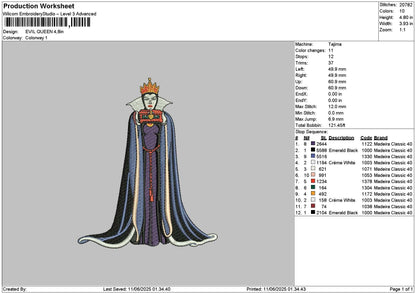 Queen 1106 Embroidery File 6 sizes