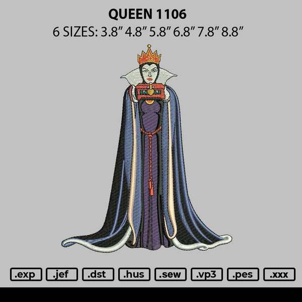 Queen 1106 Embroidery File 6 sizes
