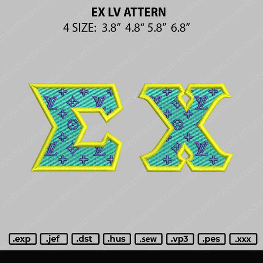 EX Lv Pattern Embroidery File 4 size