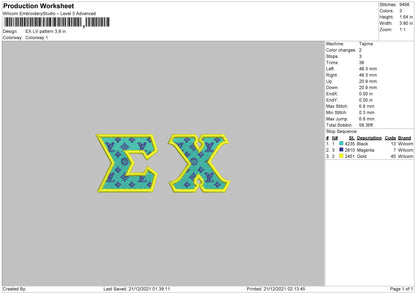 EX Lv Pattern Embroidery File 4 size