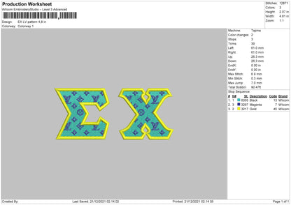 EX Lv Pattern Embroidery File 4 size