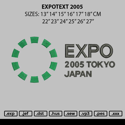 Expotext 2005 Embroidery File 12 sizes