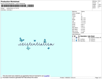 Existentialism Embroidery File 4 size