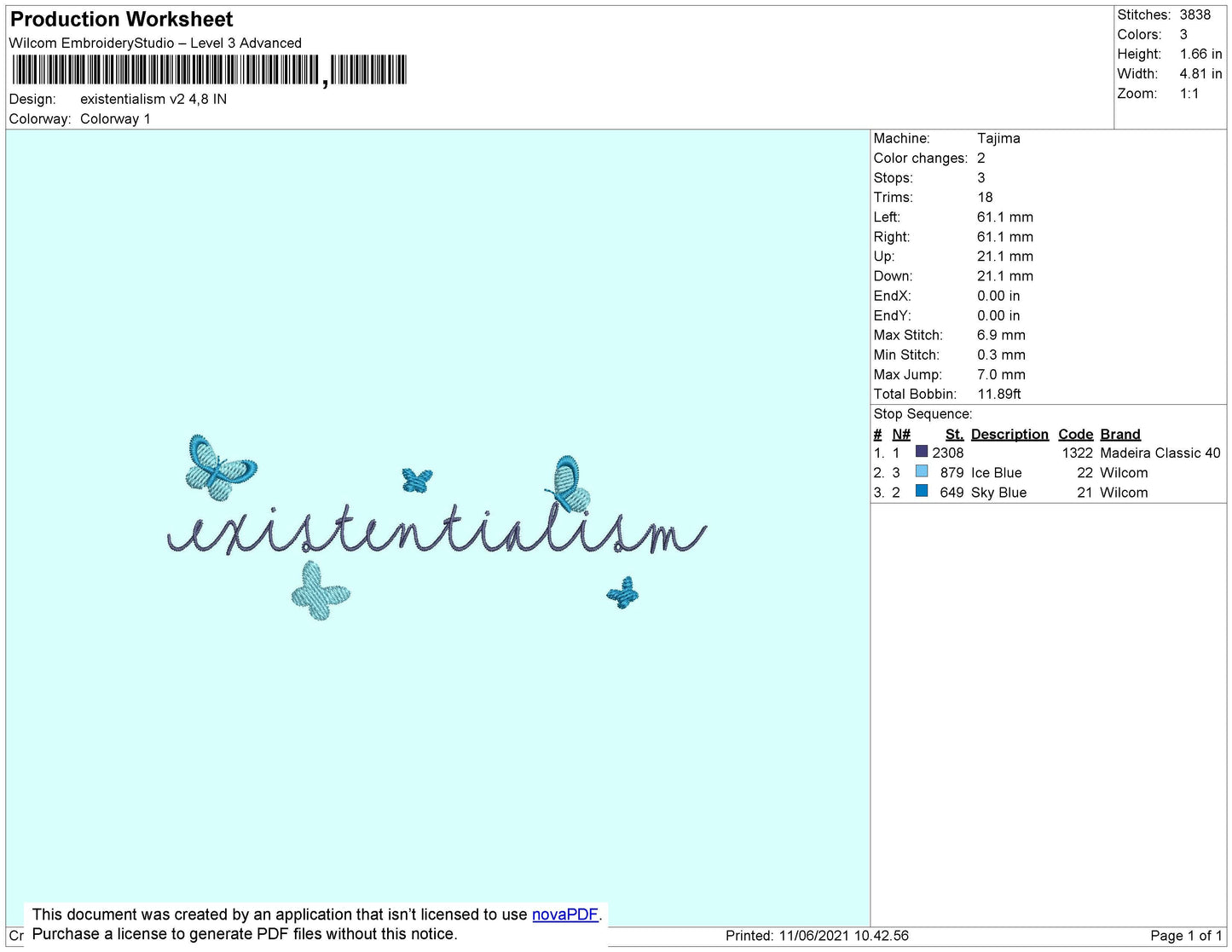 Existentialism Embroidery File 4 size