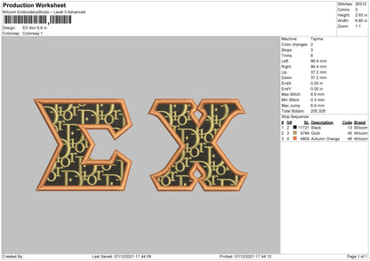 EX Dior Embroidery File 4 size