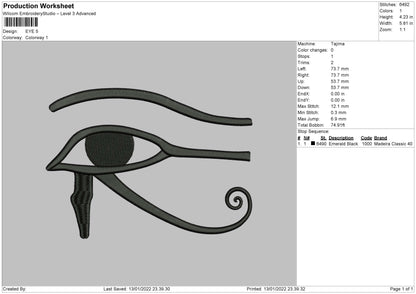 Eye Embroidery File 5 size