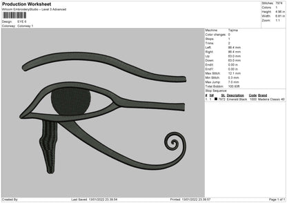 Eye Embroidery File 5 size