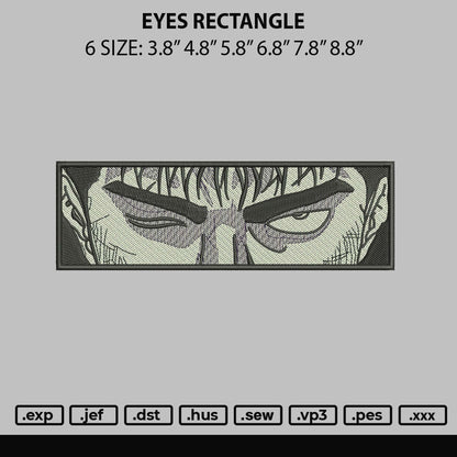 Eyes Rectangle Embroidery File 6 sizes