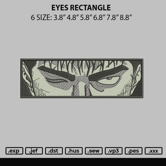 Eyes Rectangle Embroidery File 6 sizes