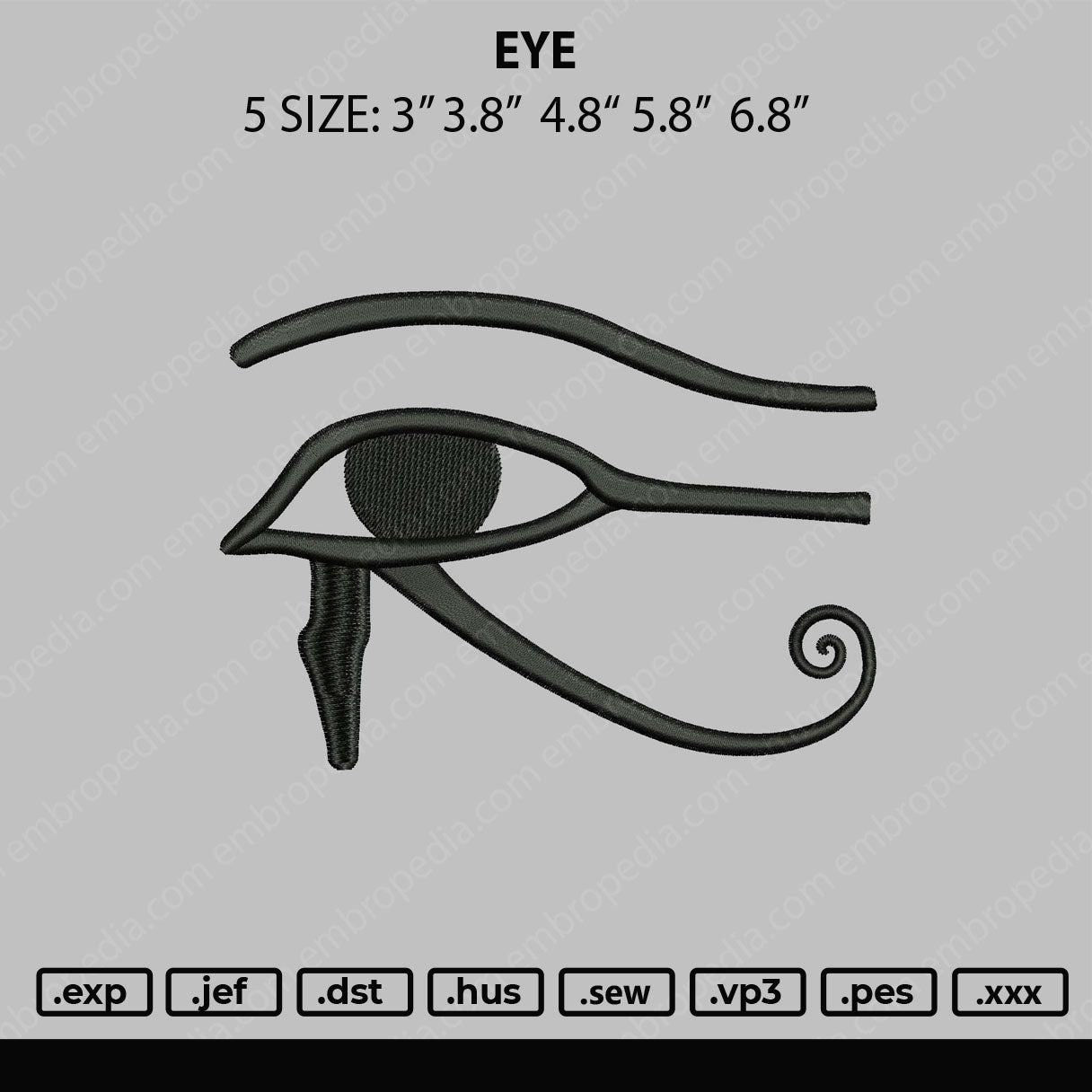 Eye Embroidery File 5 size