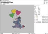 Eeyore With Ballons Embroidery File 6 sizes