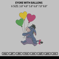 Eeyore With Ballons Embroidery File 6 sizes