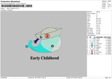 Whale Blue Embroidery File 6 sizes