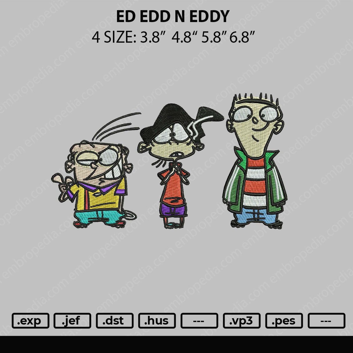 Ed Edd N Eddy Embroidery File 4 size